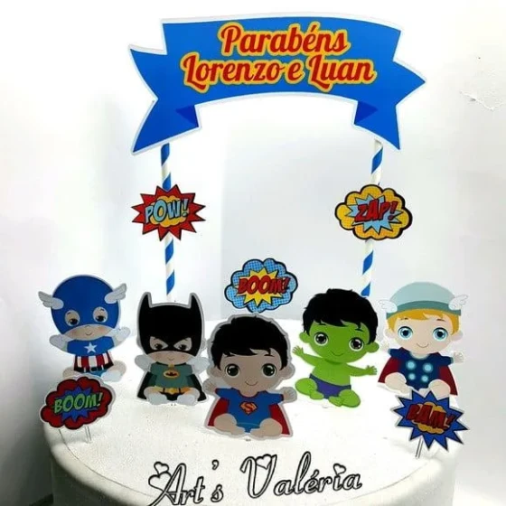 Topo de Bolo Super Bebês