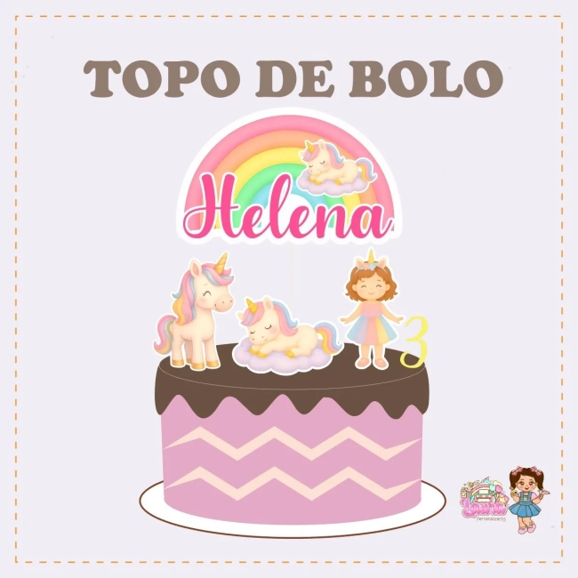 Kit Festa Só Um Bolinho UNICORNIO - Decoração de Festa