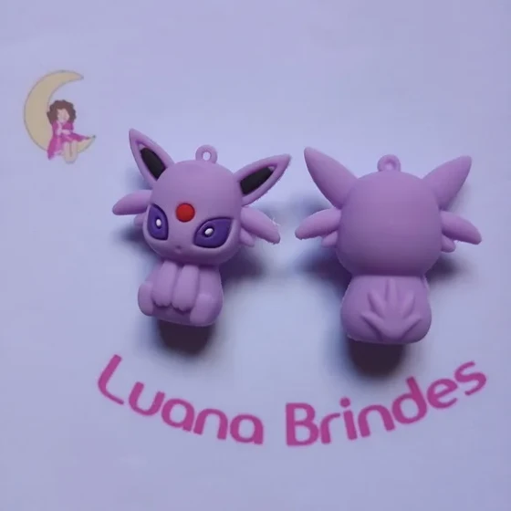 Pingente Pókemon Genkar Emborrachado 5cm Pct 2 Unidades