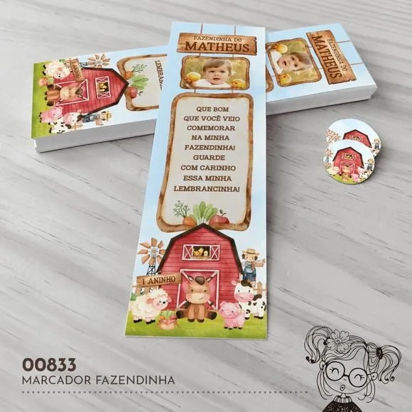 Marcador de Livro Fazendinha - 00833