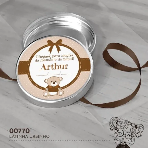 Latinha Adesivada Ursinho - 00770