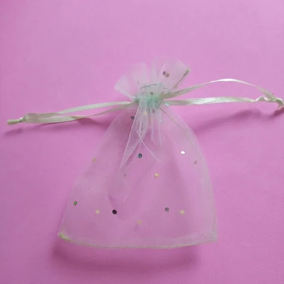 Saquinho Organza Cristal Amarelo Ouro com Fita 8X13cm