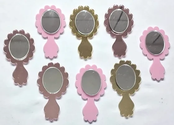 Espelho Princesa Acrílico 5,5cm Variados -6 Unidades