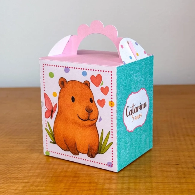 PEGUE E MONTE - Kit Festa CAPIVARA MENINA - Decoração de Festa | Lembrancinhas | Aniversário | Personalizados