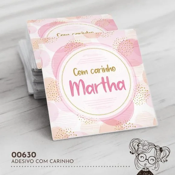 Adesivo Quadrado com Carinho - 00630