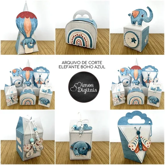 Kit 30 Lembrancinhas Elefante Boho