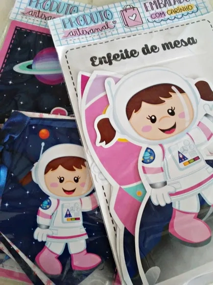 Kit Festa Astronauta Menina Rosa