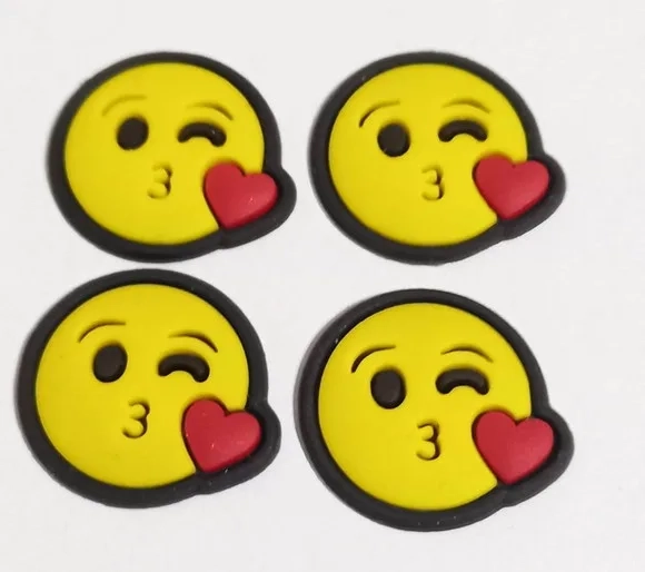 Aplique Emoticon 2cm Emborrachado -6 Unidades
