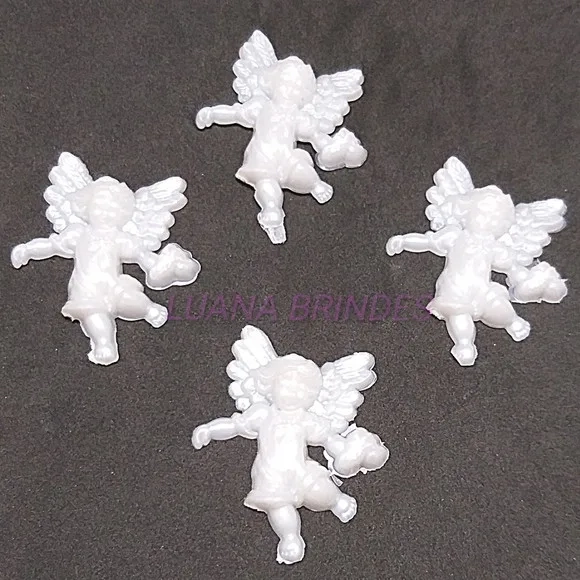 Aplique de Anjinho em Acrílico Branco - pct c/ 5 unid