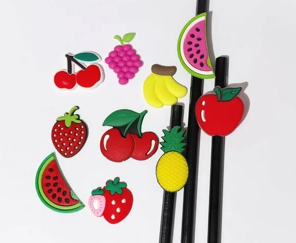 Ponteira P/lápis Fruta Emborrachado Pacote com 10 Unidades