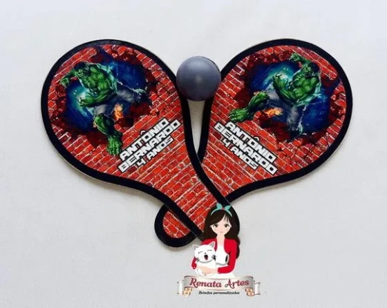 Raquetes de Ping Pong Personalizada Tema Hulk
