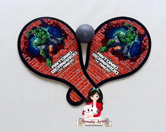 Raquetes de Ping Pong Personalizada Tema Hulk