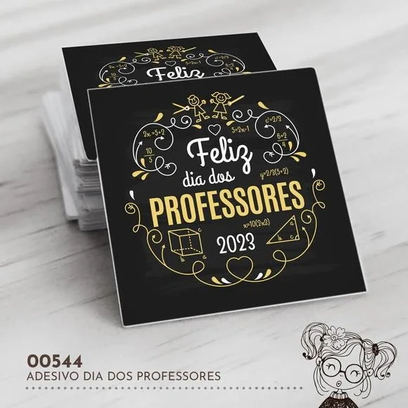 Adesivo Quadrado Dia dos Professores - 00544