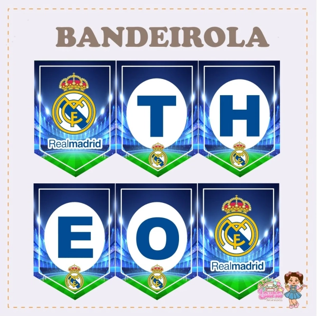 Kit Festa Só Um Bolinho REAL MADRI - Decoração de Festa