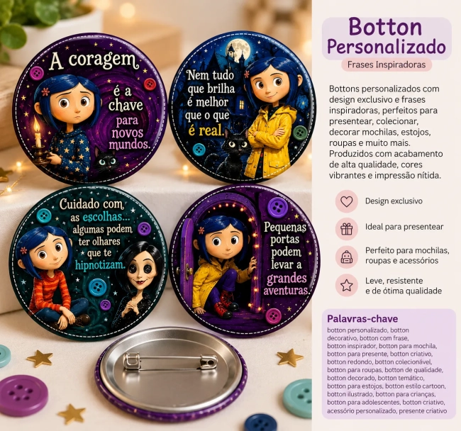 Bottons Personalizados com 4 itens