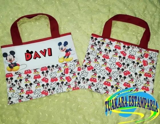 Ecobag Escolar 35x25 Personalizada Mickey