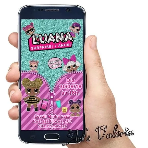Convite Digital LOL Surprise para WhatsApp