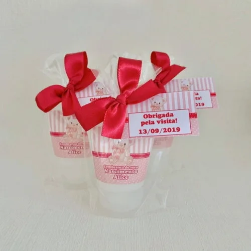 Lembrancinha Maternidade Hidratante Ursinha Rosa e pink