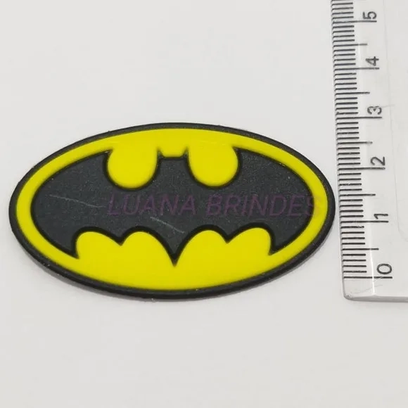 Aplique Emborrachado do Batman - 3,3cm x 5,7cm Pct/6