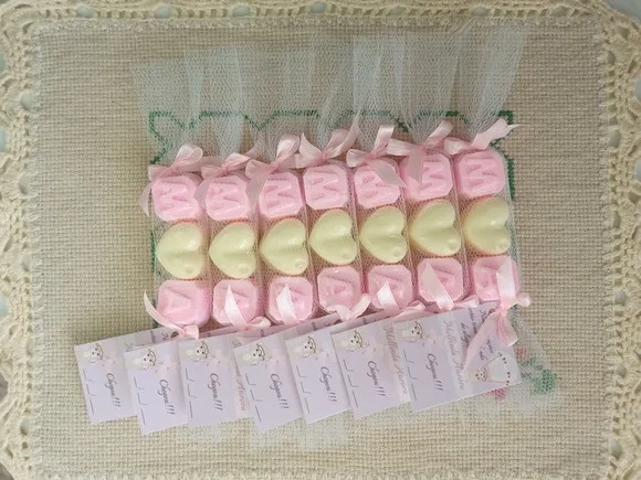 Lembrancinha Casamento Iniciais e Coração - Sabonete