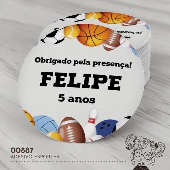Adesivo Redondo Esportes - 00887