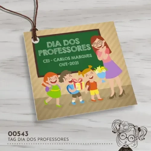 Tag Quadrada Dia dos Professores - 00543