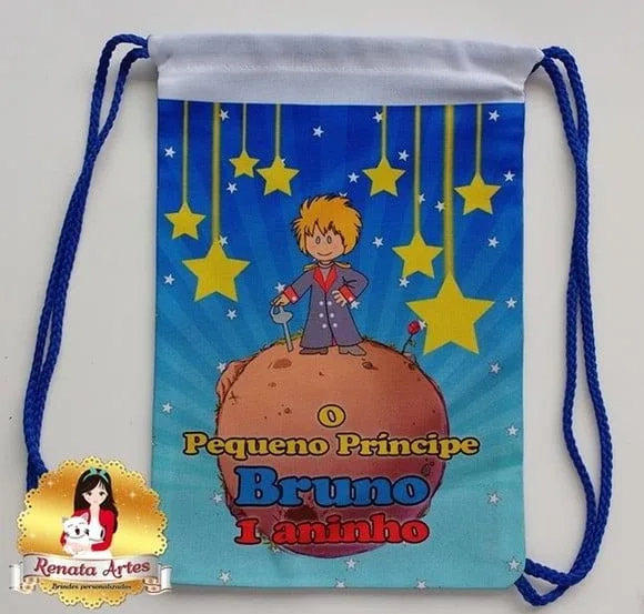Mochila de Tecido Personalizada o Pequeno Príncipe 2