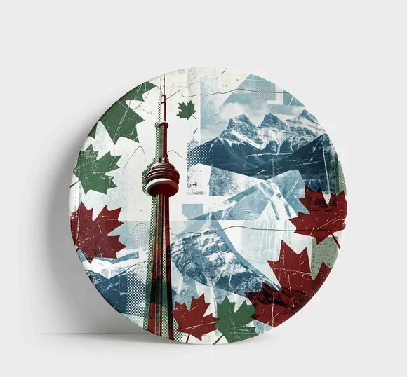 Prato Porcelana Canadá 21cm - Montanhas e Cn Tower
