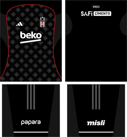 Arte Vetor Camisa Besiktas Tercera 2025-2026