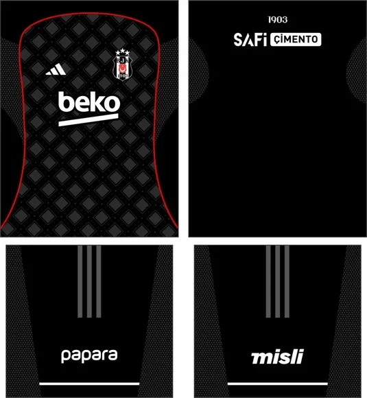 Arte Vetor Camisa Besiktas Tercera 2025-2026
