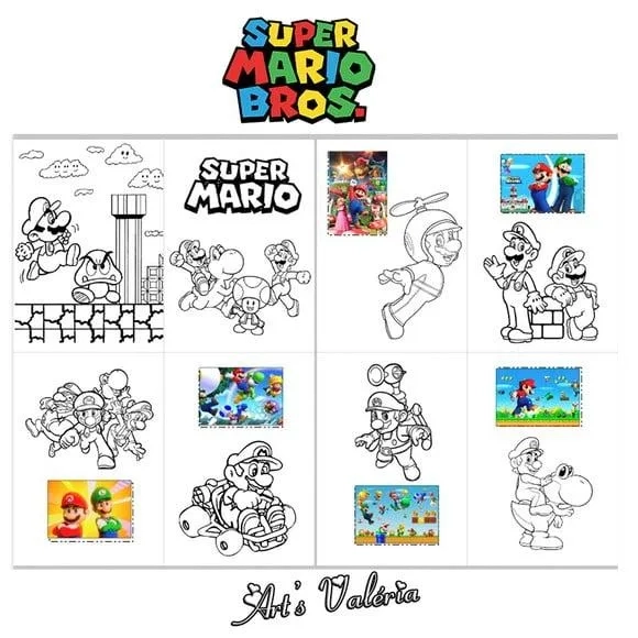 Álbum de Figurinhas Super Mario Bros - 10x15cm