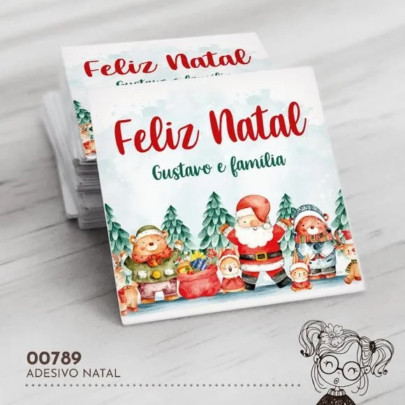 Adesivo Quadrado Natal - 00789