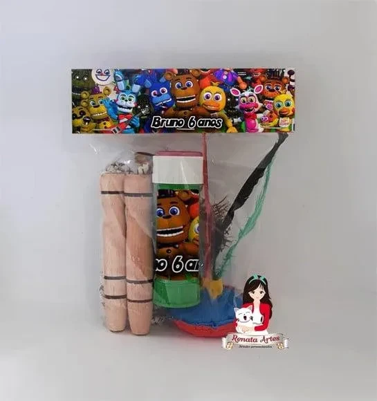 Kit Lembrancinha com Bolha de Sabão Five Nights