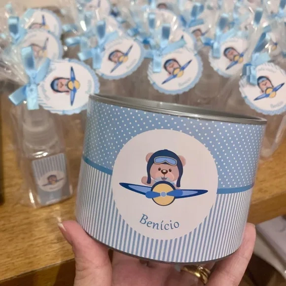 Tubo Lata 7x10 Personaliza Urso Aviador