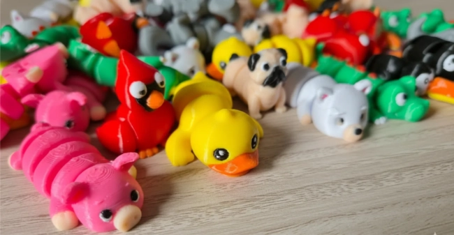 Kit Mini Animais Articulados 3D - Bonecos Colecionáveis