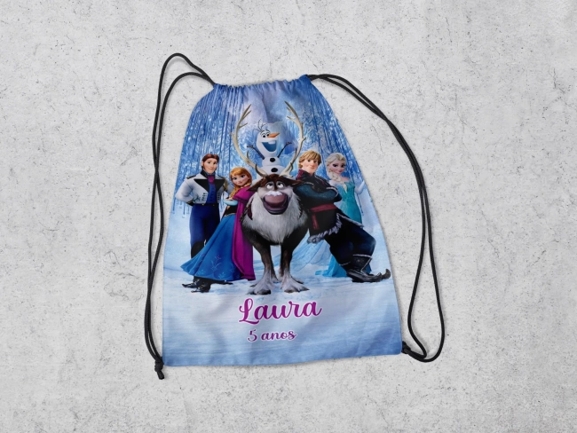 Mochilinha Personalizada para lembrancinhas Frozen e todos os temas