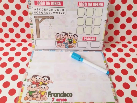 Lousa Magica Personalizada para lembrancinhas da Turma da Mônica