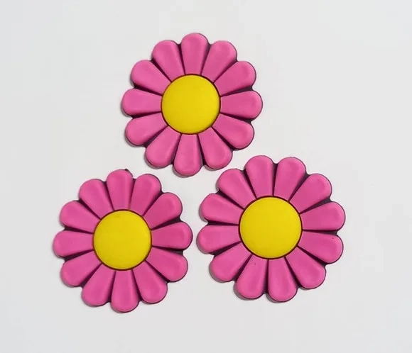 Aplique Flor Pink 4 cm Emborrachado - 6 Unidades