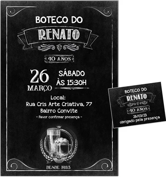 Convite Digital C/tag Boteco Choop