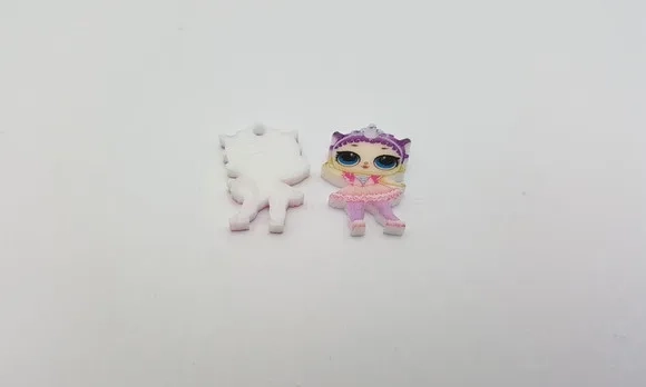 Pingente LOL Bailarina Acrílica UV de 2cm Pct 7 Unidades