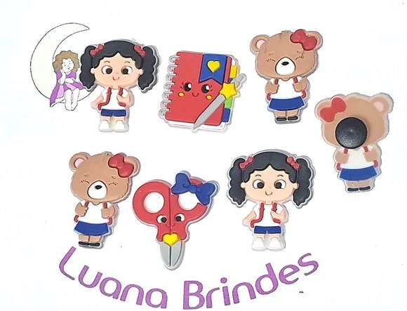 Pins de Sandália Escolar Emborrachado Pacote com 6 Unidades