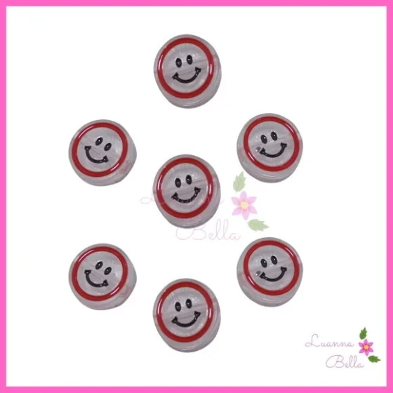 Carinha Feliz Translucida c/furo Passante -Pct c/6 Unidades