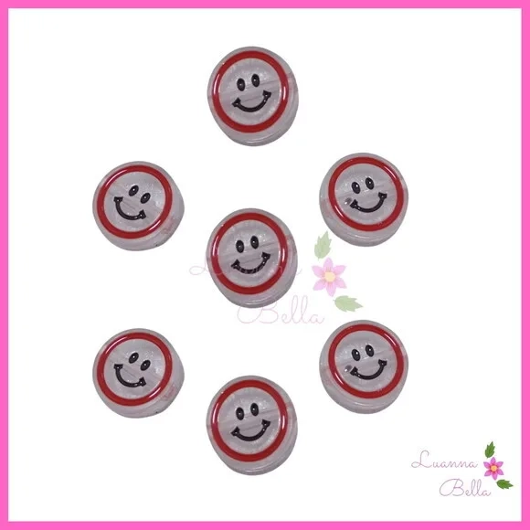 Carinha Feliz Translucida c/furo Passante -Pct c/6 Unidades
