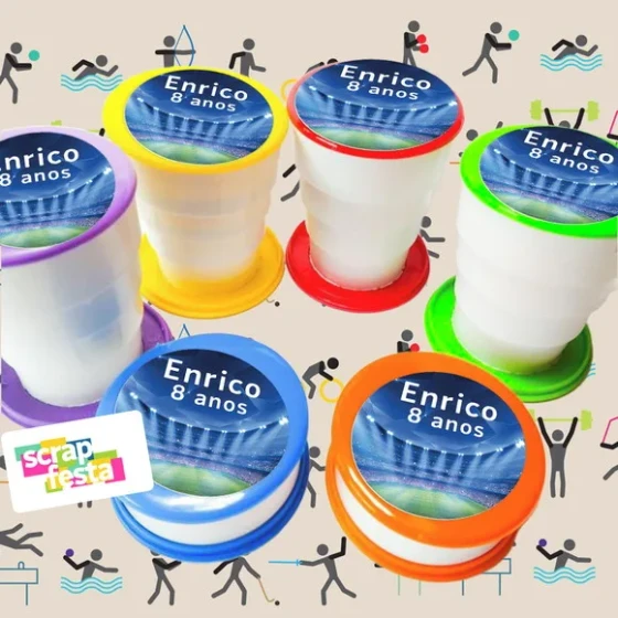 Copo Retrátil Personalizado Festa Futebol