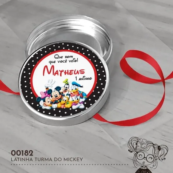 Latinha Adesivada Turma do Mickey - 00182