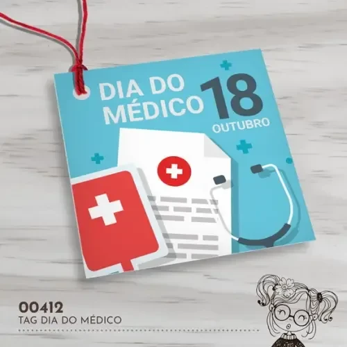 Tag Quadrada Dia do Médico - 00412