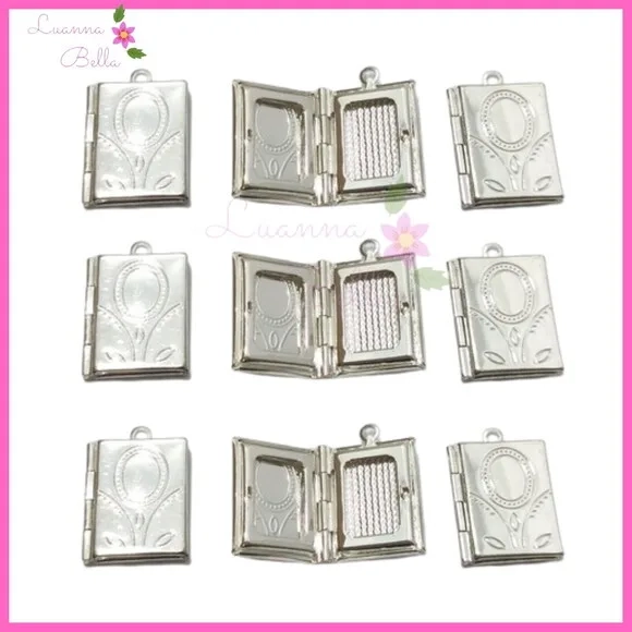 Pingente de Metal Prata Modelo Relicário -Pct c/7 unds
