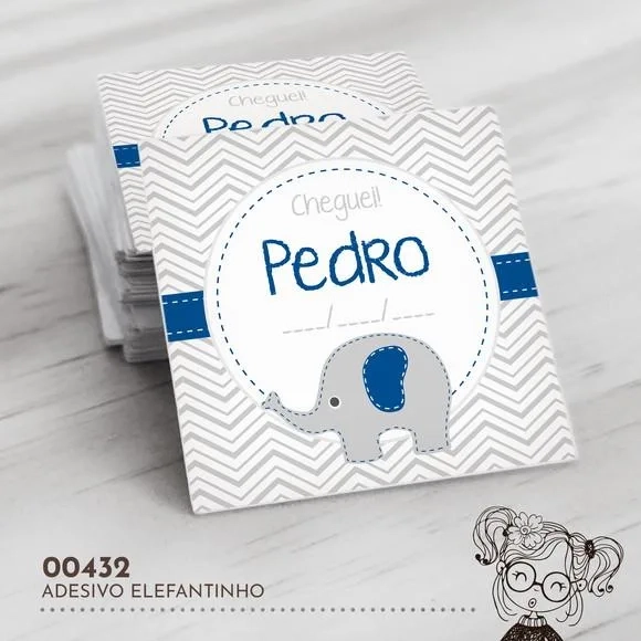 Adesivo Quadrado Elefantinho - 00432