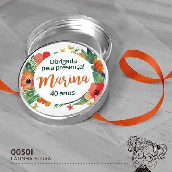 Latinha Adesivada Floral - 00501