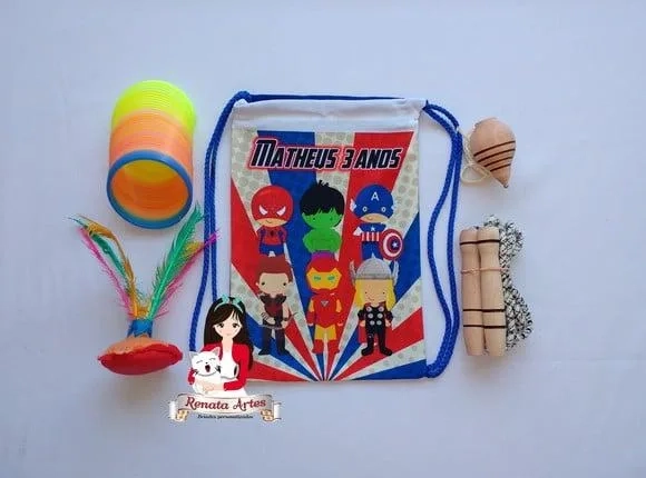 Mochila Boa Infância Tema Vingadores Cute